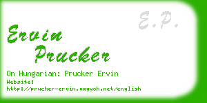 ervin prucker business card